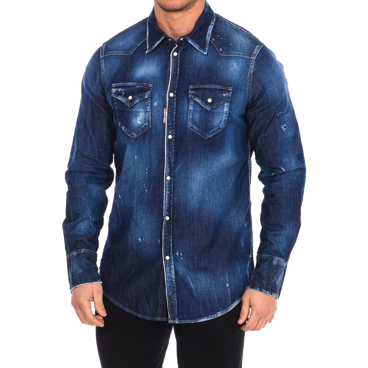 textil Hombre Camisas manga larga Dsquared S79DL0013-S30341-470 Azul