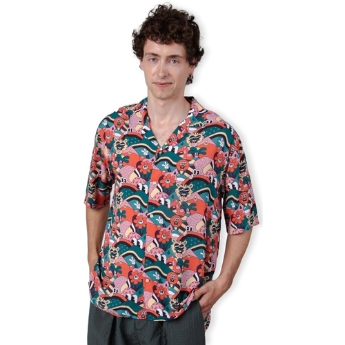 textil Hombre Camisas manga larga Brava Fabrics Yeye Weller Aloha Shirt - Red Multicolor