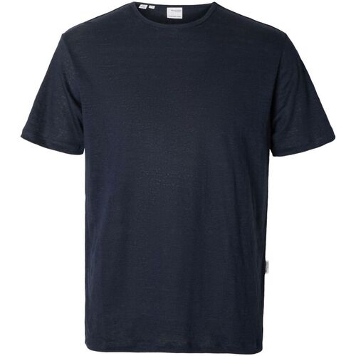 textil Hombre Tops y Camisetas Selected 16089504 BETH LINEN SS-SKY CAPTAIN Azul