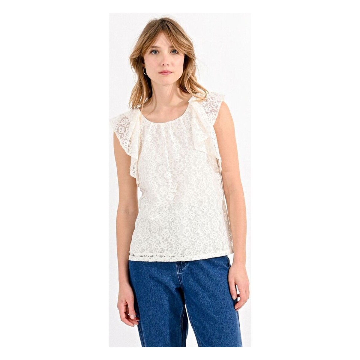 textil Mujer Camisetas sin mangas Molly Bracken P216CP-OFFWHITE Blanco