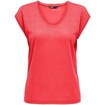 textil Mujer Tops y Camisetas Only 15136069 SILVERY-CAYENNE Rojo