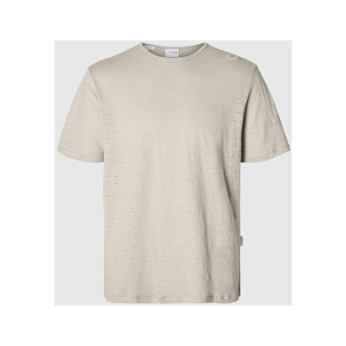 textil Hombre Tops y Camisetas Selected 16089504 BETH LINEN SS-OATMEL Beige