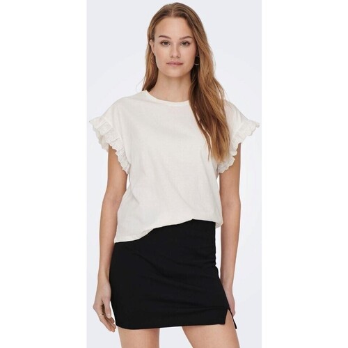 textil Mujer Tops y Camisetas Only 15255618 LIRIS Blanco