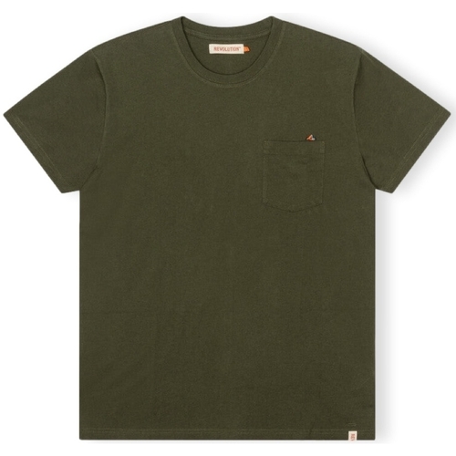 textil Hombre Tops y Camisetas Revolution T-Shirt Regular 1341 BOR - Army Verde