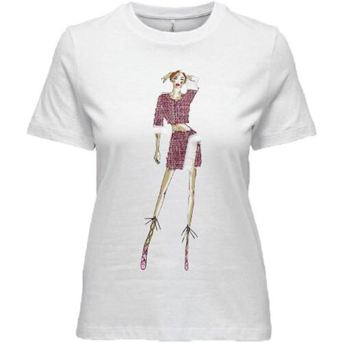 textil Mujer Tops y Camisetas Only ONLMOLLY REG S/S LADIES TOP Blanco