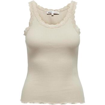 textil Mujer Tops y Camisetas Only ONLSHARAI LACE TANK TOP Beige