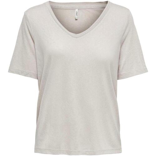 textil Mujer Tops y Camisetas Only ONLELISE S/S V-NECK TOP Beige
