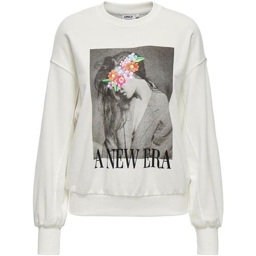 textil Sudaderas Only ONLHANNA L/S EMBROIDERY O-NECK Blanco