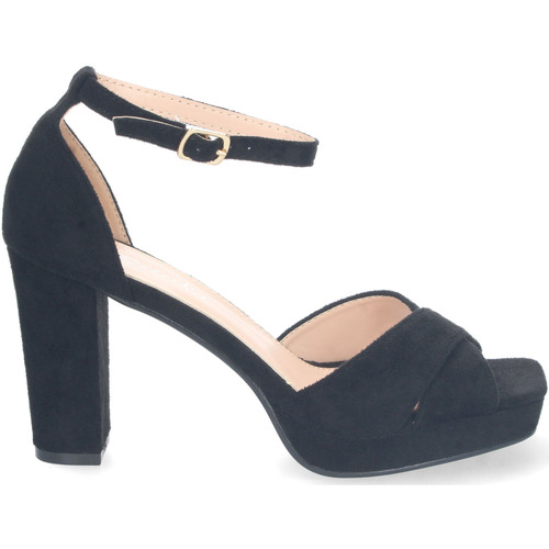Zapatos Mujer Zapatos de tacón Nobrand Sandalia de Tacón con Palas Cruzadas Negro