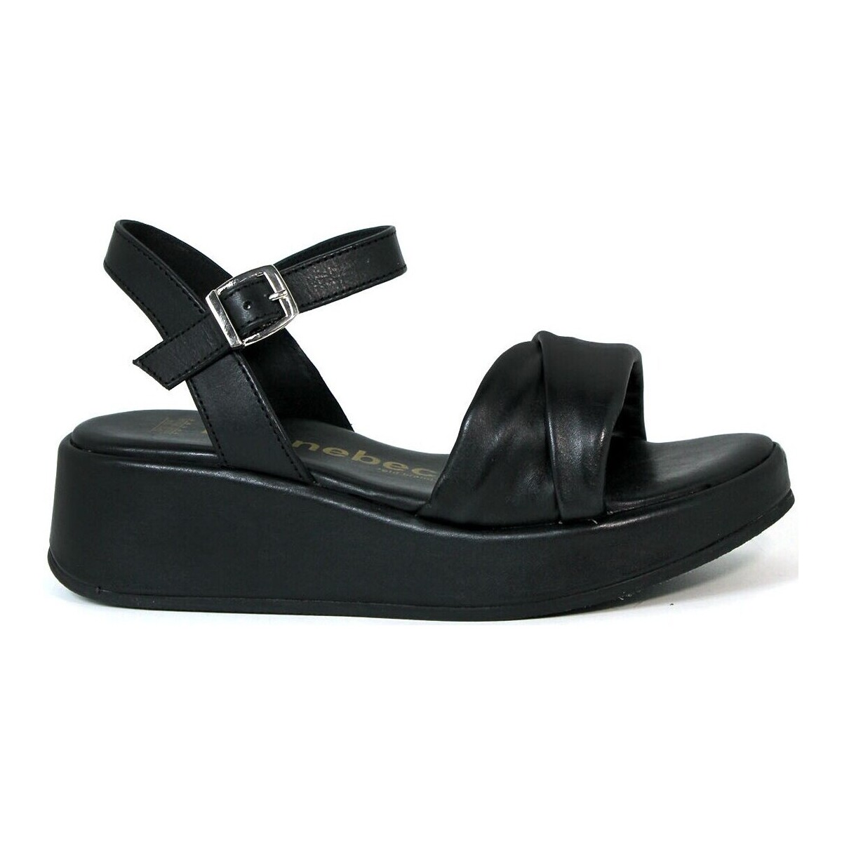 Zapatos Mujer Sandalias Kennebec SANDALIAS DE PIEL PARA MUJER  QUEBEC-504 NEGRO Negro