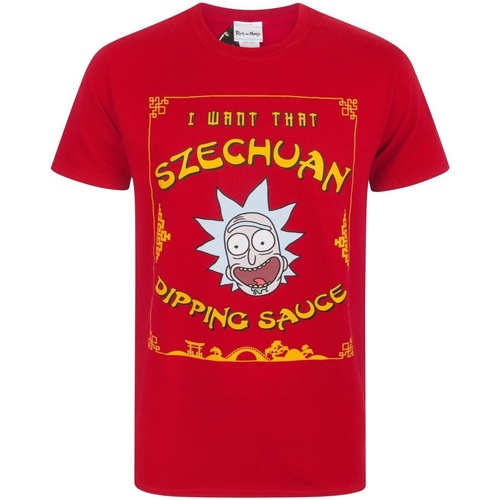 textil Hombre Camisetas manga larga Rick And Morty NS4423 Rojo