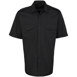 textil Hombre Camisas manga corta Premier PR212 Negro