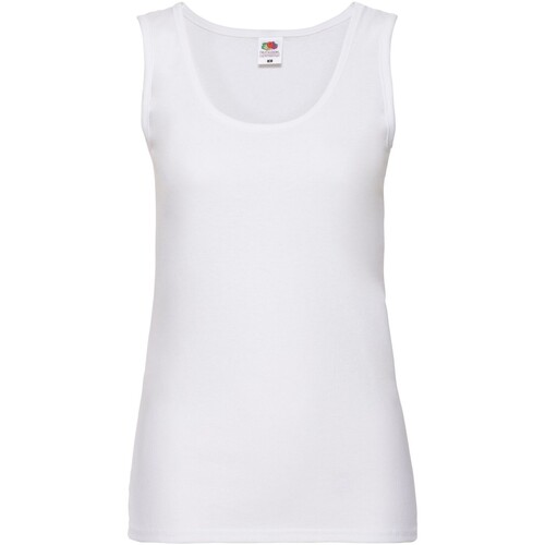 textil Mujer Camisetas sin mangas Fruit Of The Loom Valueweight Blanco