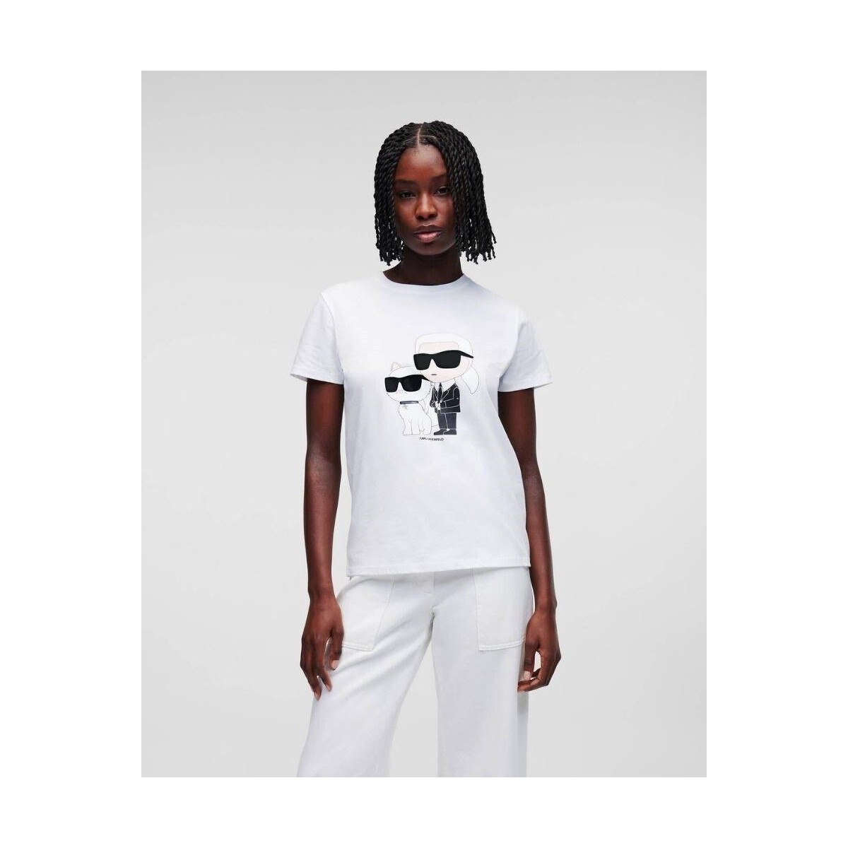 textil Mujer Tops y Camisetas Karl Lagerfeld 230W1704 IKONIC 2.0 Blanco