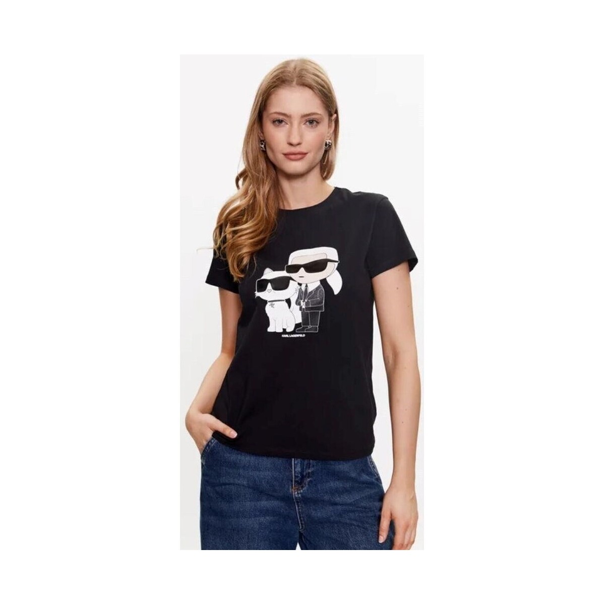 textil Mujer Tops y Camisetas Karl Lagerfeld 230W1704 IKONIC 2.0 Negro