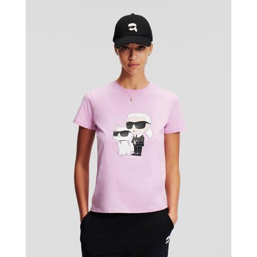 textil Mujer Tops y Camisetas Karl Lagerfeld 230W1704 IKONIC 2.0 Rosa