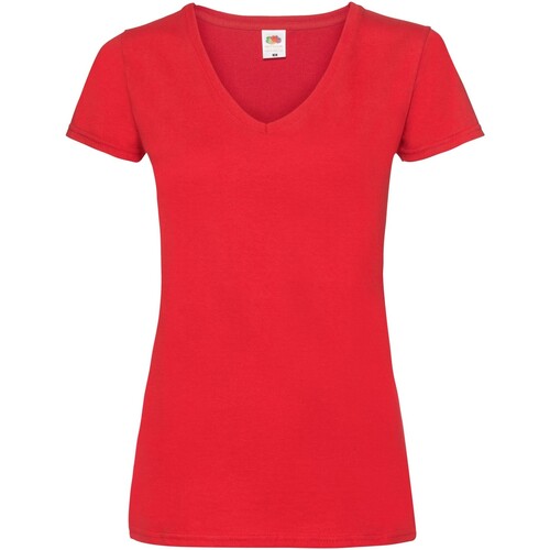 textil Mujer Camisetas manga larga Fruit Of The Loom Valueweight Rojo