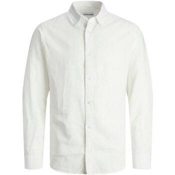 textil Niño Camisas manga larga Jack & Jones 12248936 LINEN SHIRT-WHITE Blanco
