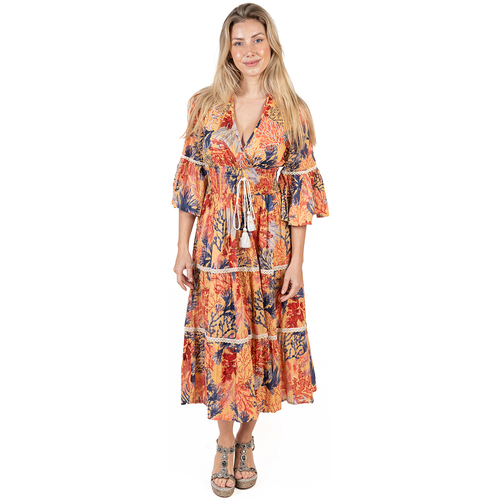 textil Mujer Vestidos largos Isla Bonita By Sigris Vestido Largo Midi Naranja
