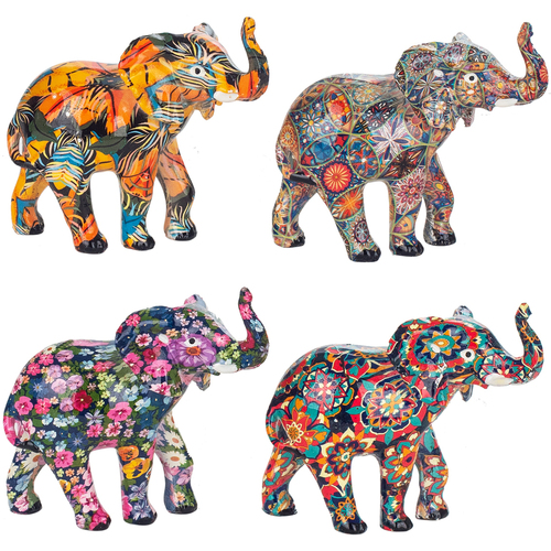 Casa Figuras decorativas Signes Grimalt Figura Elefante 4 Unidades Gris