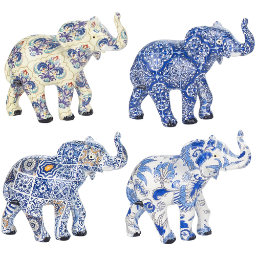 Casa Figuras decorativas Signes Grimalt Figura Elefante 4 Unidades Azul