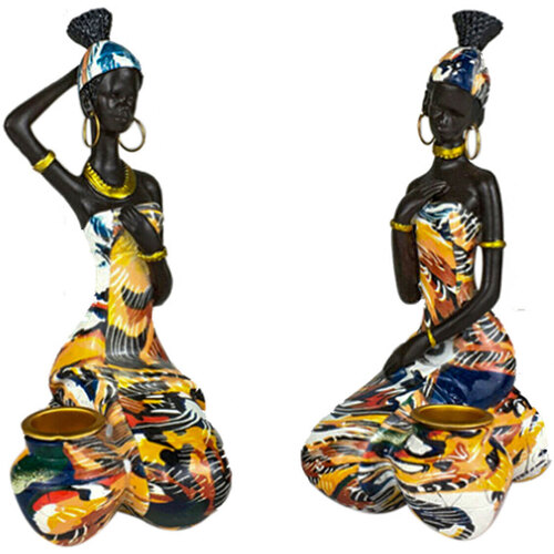 Casa Figuras decorativas Signes Grimalt Figura Mujer Africana 2 Uni. Marrón