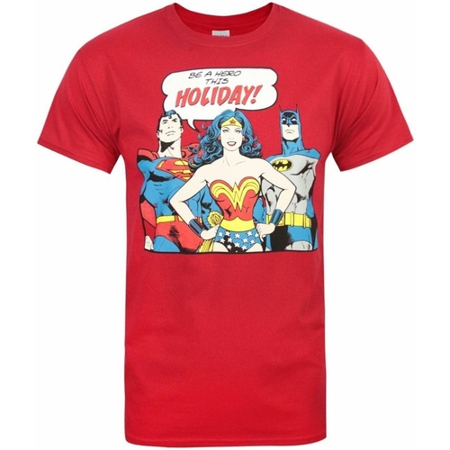 textil Hombre Camisetas manga larga Dc Comics Be A Hero Rojo