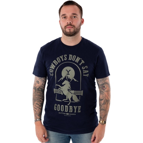 textil Hombre Camisetas manga larga Yellowstone Cowboys Don't Say Goodbye Azul