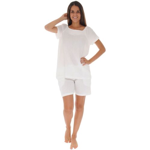 textil Mujer Pijama Pilus DETENTE   EMY Blanco