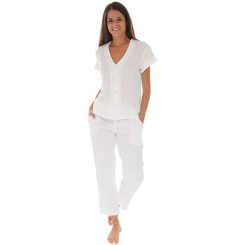 textil Mujer Pijama Pilus EMY Blanco
