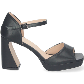 Zapatos Mujer Sandalias Póker De Damas Sandalia de Tacón con Hebilla Negro