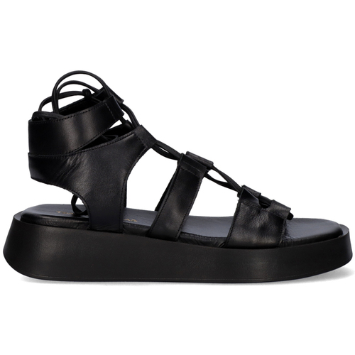 Zapatos Mujer Sandalias Exé Shoes SANDALIA PLATAFORMA 564 SARDENIA LEATHER BLACK NEGRO