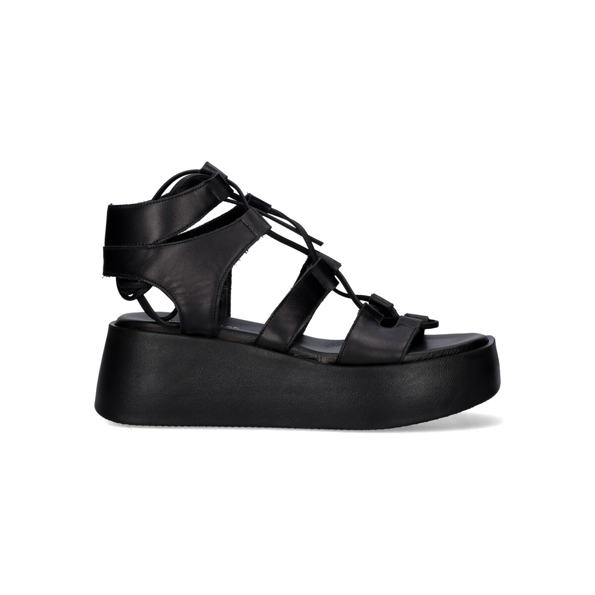 Zapatos Mujer Sandalias Exé Shoes SANDALIA PLATAFORMA 536 TAORMINA LEATHER BLACK NEGRO