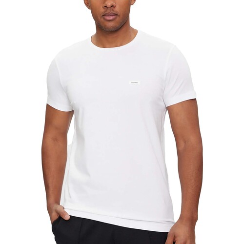 textil Hombre Tops y Camisetas Calvin Klein Jeans Stretch Slim Fit T-S Blanco