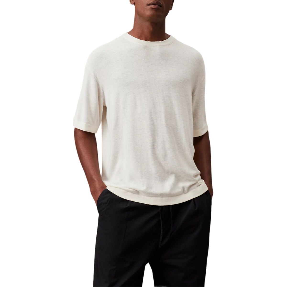 textil Hombre Polos manga larga Calvin Klein Jeans K10K112852 Blanco