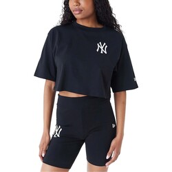 textil Mujer Tops y Camisetas New-Era Mlb Le Crop Tee Neyyan  Blkwhi Negro