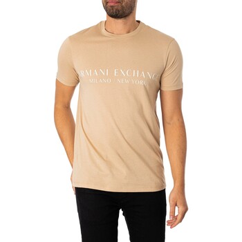 EAX Camiseta Slim De Marca Beige