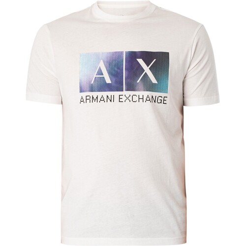 textil Hombre Camisetas manga corta EAX Camiseta Gráfica Blanco