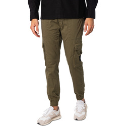 textil Hombre Pantalón cargo Calvin Klein Jeans Pantalones Pitillo Cargo Lavados Verde