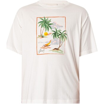 Gant Camiseta Con Gráfico Estampado Hawaiano Blanco