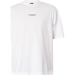 textil Hombre Camisetas manga corta G-Star Raw Camiseta Cuadrada Con Pecho Central Blanco