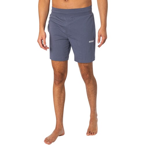 textil Hombre Shorts / Bermudas BOSS Shorts Deportivos Entrelazados De Estar Por Casa Azul