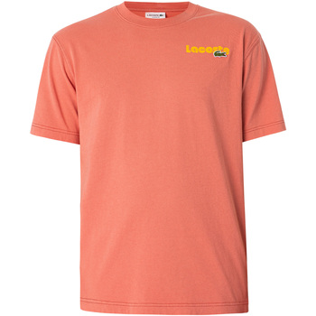 textil Hombre Camisetas manga corta Lacoste Camiseta Con Logo En El Pecho De La Marca Rosa