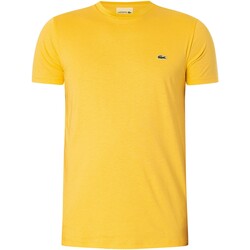 textil Hombre Camisetas manga corta Lacoste Camiseta De Algodón Pima Amarillo