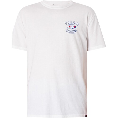 textil Hombre Camisetas manga corta Tommy Jeans Camiseta Gráfica De Novedad Regular Blanco