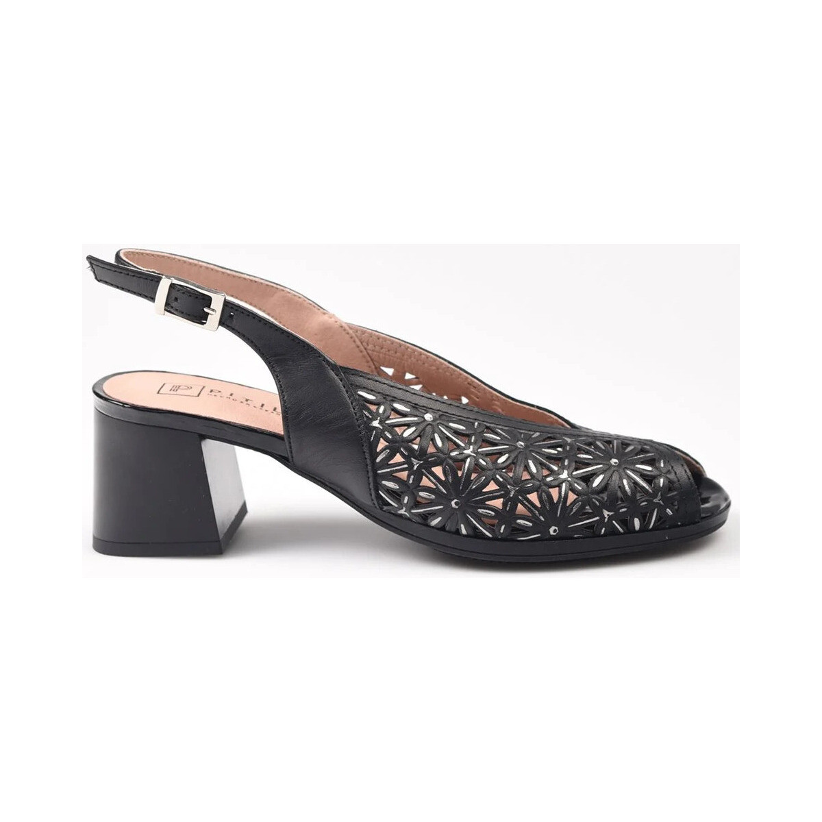 Zapatos Mujer Derbie & Richelieu Pitillos Sandalias  Troqueladas Tacón 5695 Negro Negro