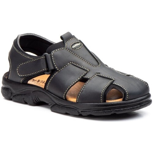 Zapatos Hombre Sandalias Morxiva Shoes Sandalias de hombre de piel negra by Morxiva Negro