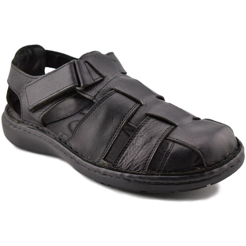 Zapatos Hombre Sandalias Innovation Sandalias negras de piel by Negro