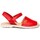 Zapatos Niña Sandalias Cbp - Conbuenpie Menorquinas unisex de piel con gel by CBP Rojo
