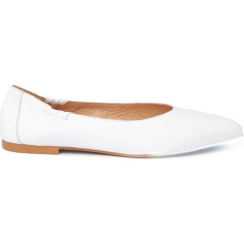 Zapatos Mujer Bailarinas-manoletinas Cbp - Conbuenpie Manoletinas blancas de piel by CBP Blanco